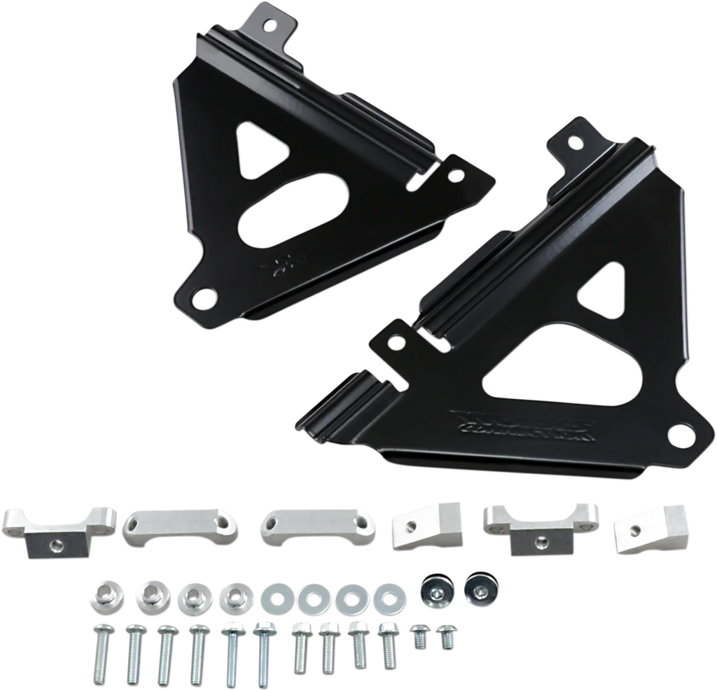 Works Connection Radiator Brace Set - Black - Kawasaki - Main Product View
