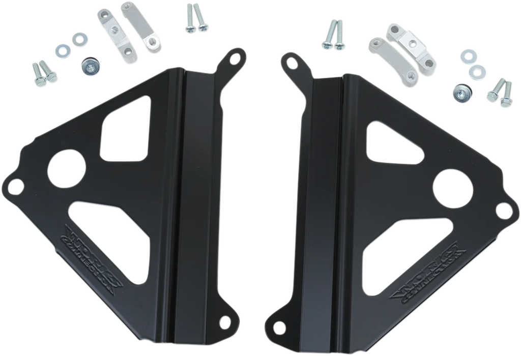 Works Connection Radiator Brace Set - Black - Yamaha - Main Product View