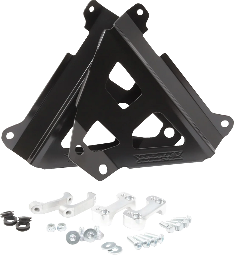 Works Connection Radiator Brace Set - Black - Yamaha - Main Product View