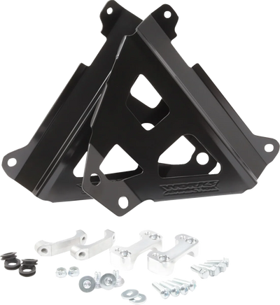 Works Connection Radiator Brace Set - Black - fits Yamaha