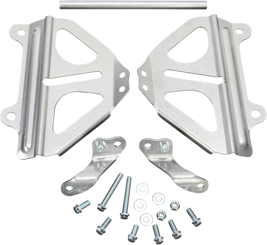 Works Connection Radiator Brace Set - Silver - Honda - Main Product View
