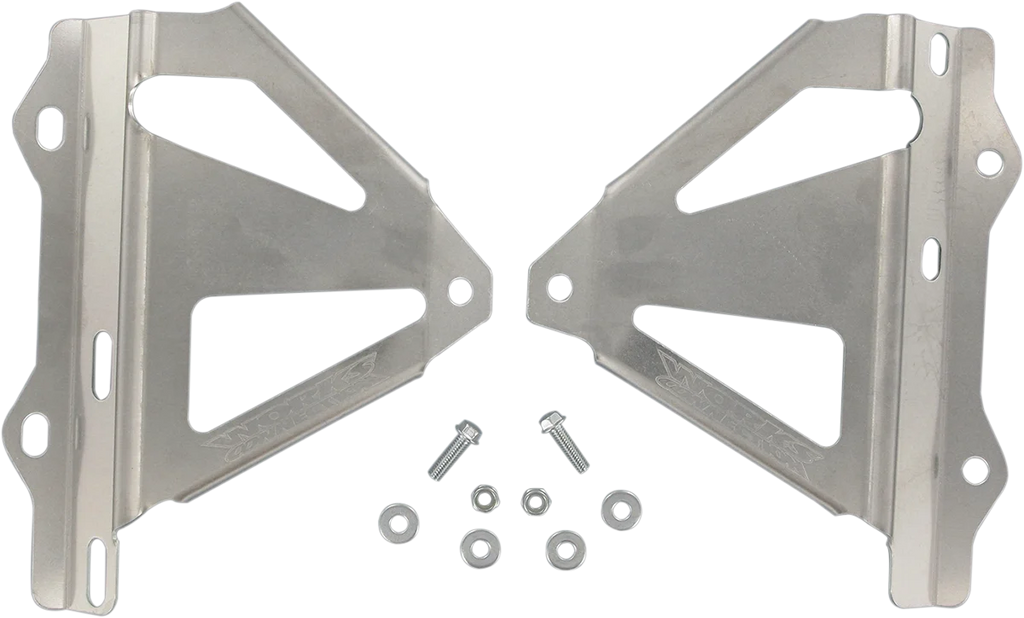 Works Connection Radiator Brace Set - Silver - Honda - Main Product View