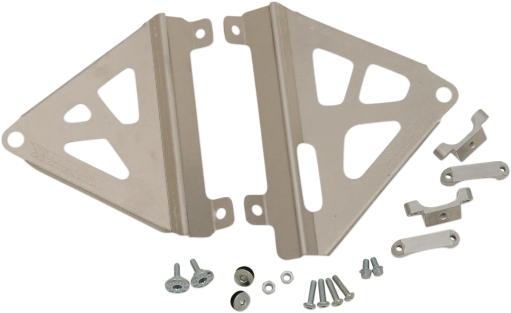Works Connection Radiator Brace Set - Silver - Honda - Main Product View