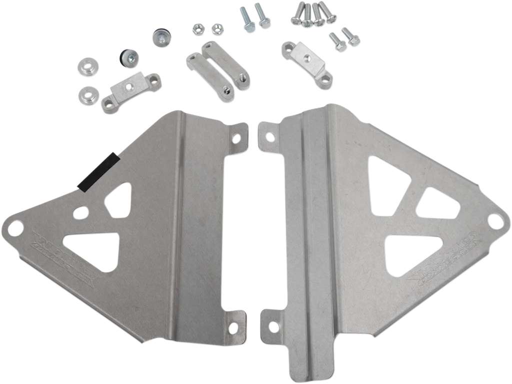 Works Connection Radiator Brace Set - Silver - Honda - Main Product View