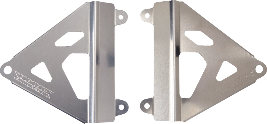 Works Connection Radiator Brace Set - Silver - Honda - Main Product View
