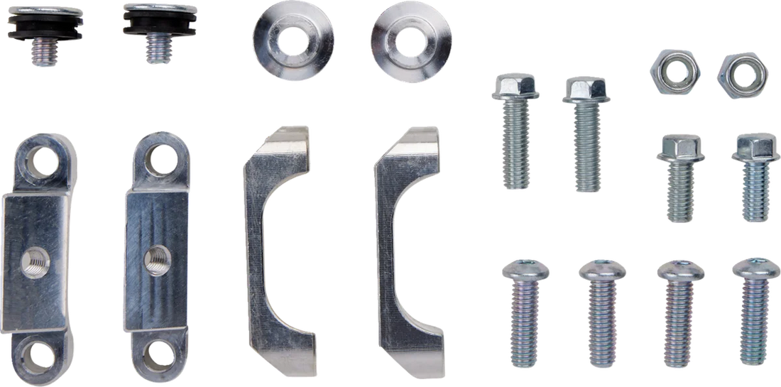 Works Connection Radiator Brace Set - Silver - Honda - Side View
