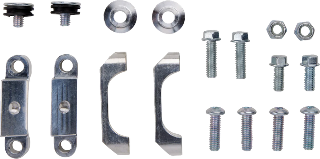 Works Connection Radiator Brace Set - Silver - Honda - Side View