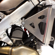 Load image into Gallery viewer, Works Connection Radiator Brace Set - Silver - Honda - Back View