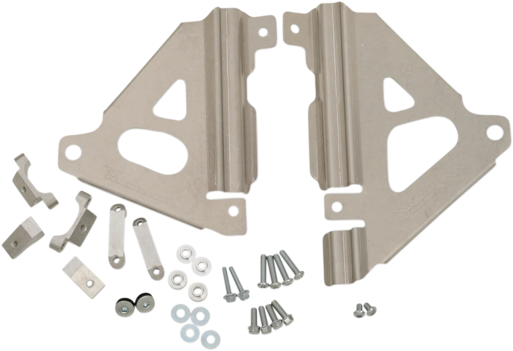 Works Connection Radiator Brace Set - Silver - Kawasaki - Main Product View