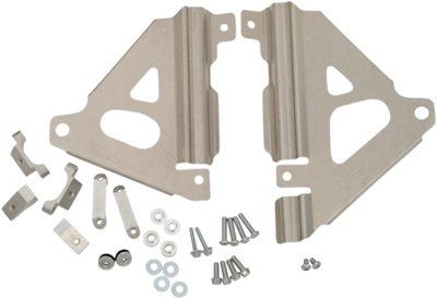 Works Connection Radiator Brace Set - Silver - fits Kawasaki