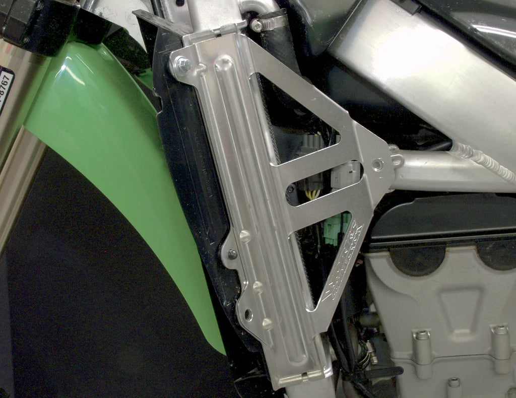 Works Connection Radiator Brace Set - Silver - Kawasaki - Main Product View