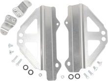 Load image into Gallery viewer, Works Connection Radiator Brace Set - Silver - Suzuki - Side View