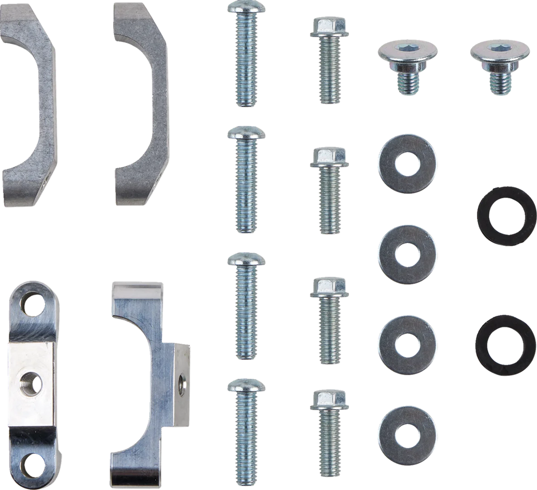 Works Connection Radiator Brace Set - Silver - Yamaha - Side View