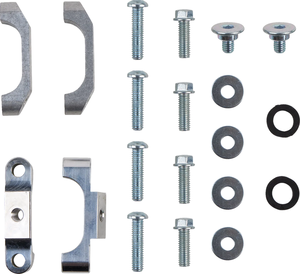 Works Connection Radiator Brace Set - Silver - Yamaha - Side View