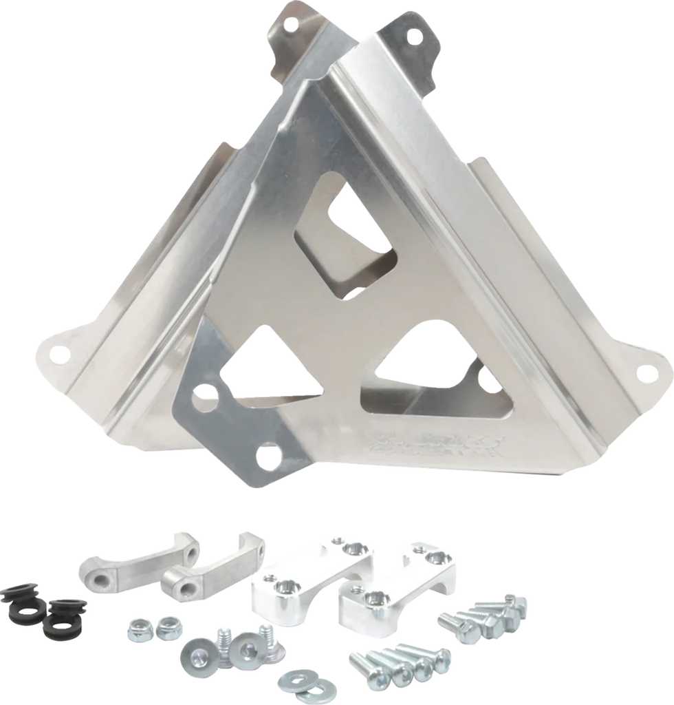 Works Connection Radiator Brace Set - Silver - Yamaha - Main Product View