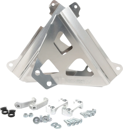 Works Connection Radiator Brace Set - Silver - fits Yamaha
