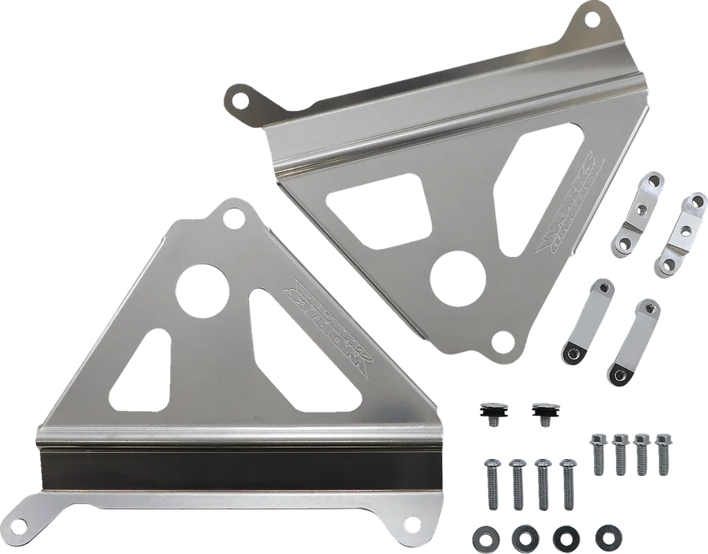 Works Connection Radiator Brace Set - Silver - Yamaha - Main Product View