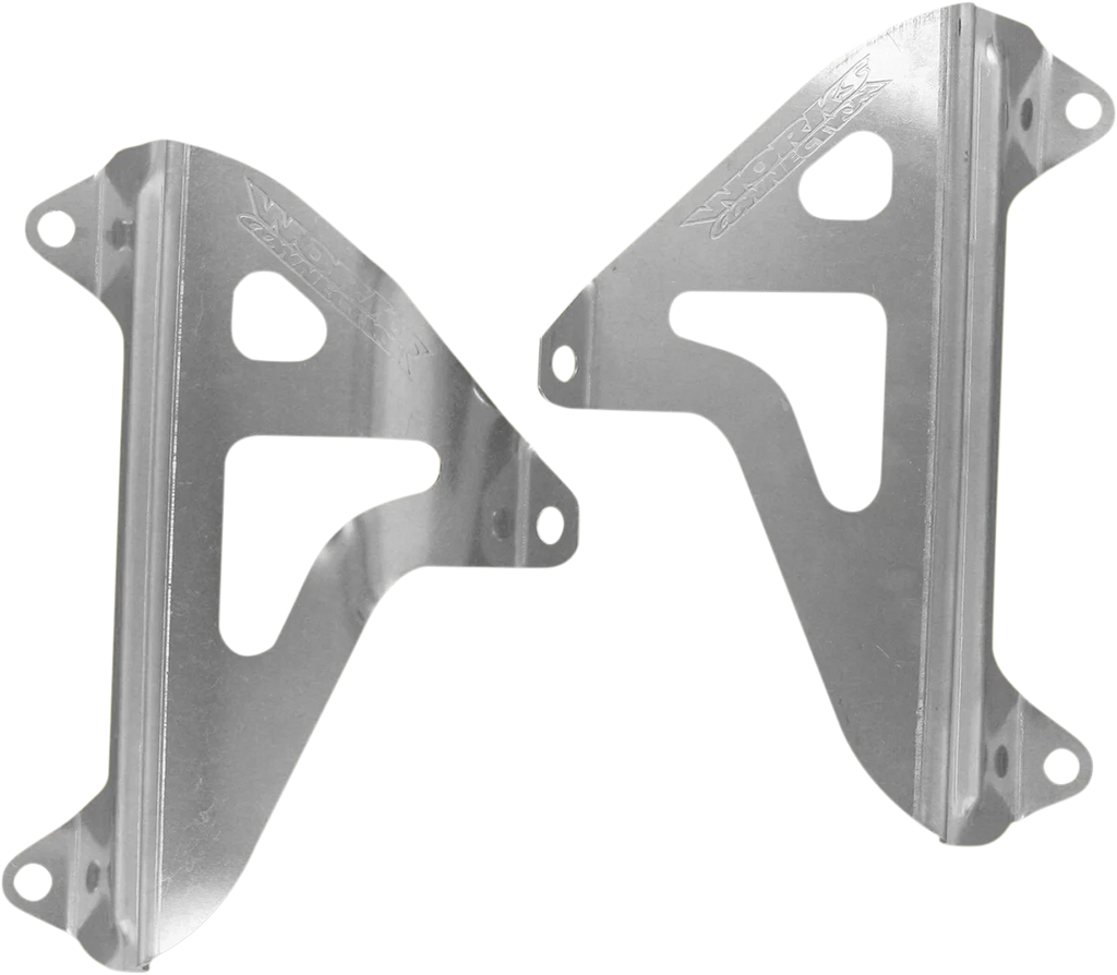 Works Connection Radiator Brace Set - Silver fits Yamaha - Main Product View