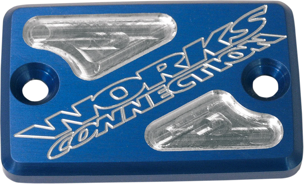 Works Connection Reservoir Cover - Brake - Red - Side View