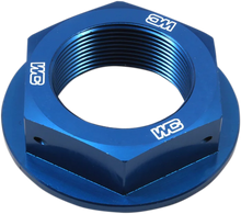 Load image into Gallery viewer, Works Connection Steering Stem Nut - Blue - Yamaha - Main Product View
