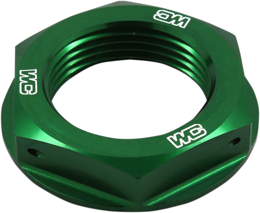 Works Connection Steering Stem Nut - Green - Kawasaki - Main Product View