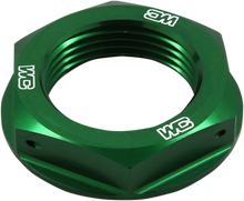Load image into Gallery viewer, Works Connection Steering Stem Nut - Green - Kawasaki - Main Product View