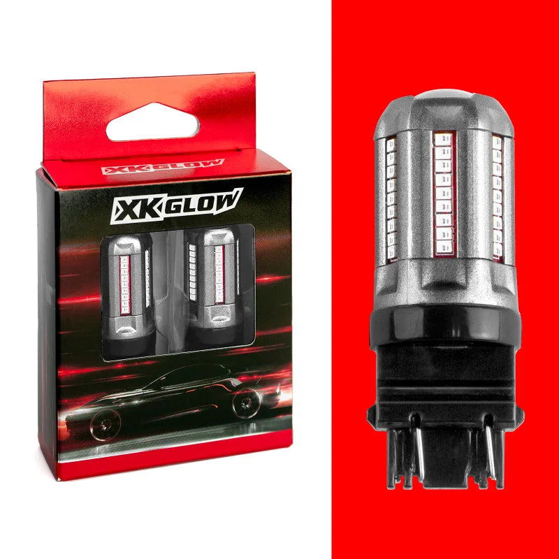 XK Glow 2pc Red 3157 Auto Bulb - Side View