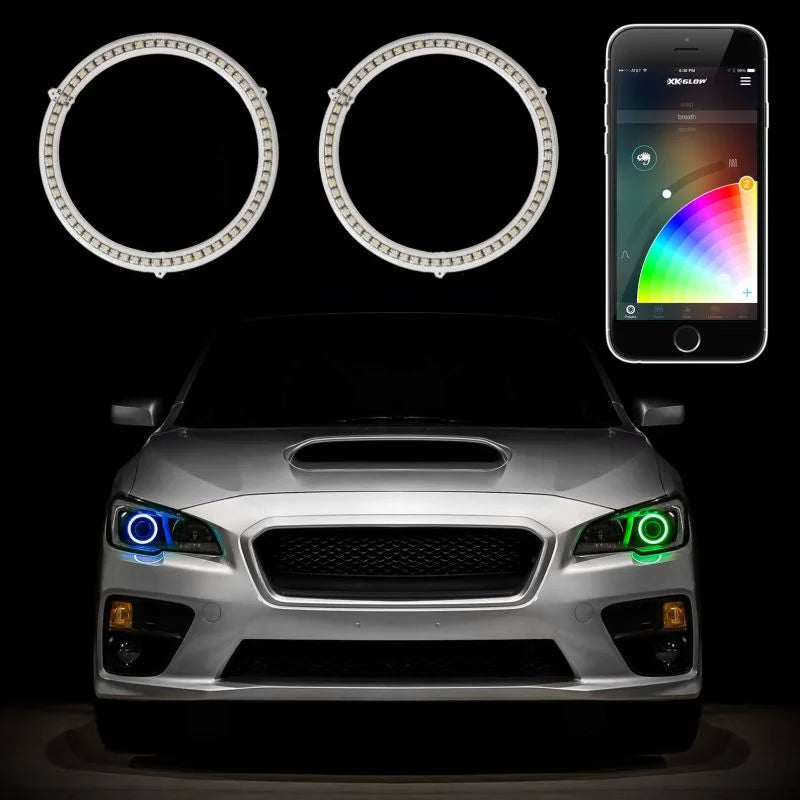 XK Glow 2x60mm - RGB Switchback Halo Million Color XKCHROME Smartphone App Controlled Kit - Detail View