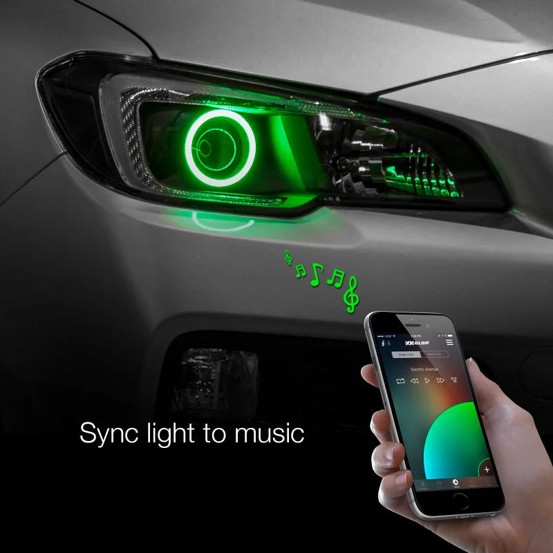 XK Glow 2x80mm - RGB Switchback Halo Million ColorXKCHROME Smartphone App Controlled Kit - Main Product View