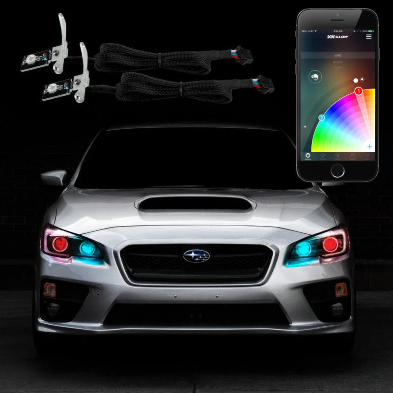 XK Glow 2xRGB Demon Eye Million Color XKGLOW Smartphone App Controlled Kit - Main Product View
