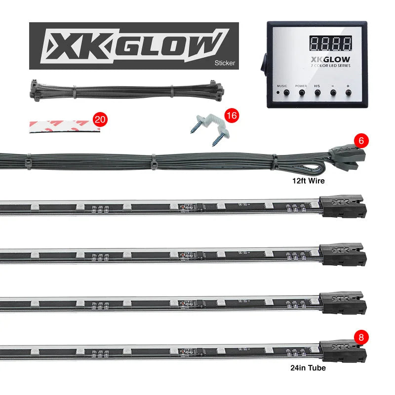 XK Glow 3 Million Color XKGLOW LED Accent Light Car/Truck Kit 8x24In Tubes - Main Product View