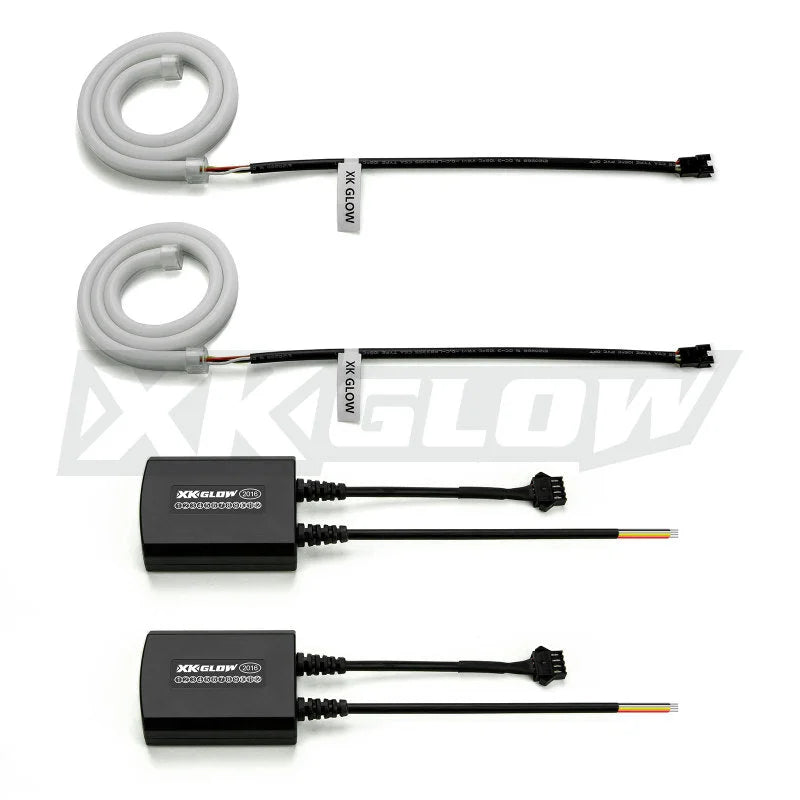 XK Glow 36inch - 2pc Sequential Switchback LED Strip Kit DRL Turnsignal for Headlights - Side View