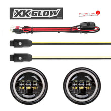 Load image into Gallery viewer, XK Glow 4.5In Black RGB LED Harley Running Light XKchrome Bluetooth App Controlled Kit - Detail View