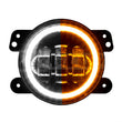 Load image into Gallery viewer, XK Glow 4in Fog Light JEEP 2pc Kit w/ Switchback Halo White DRL + Amber Turn Signal