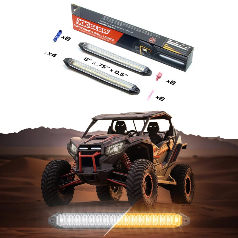 XK Glow 6 Switchback Grill Lights with Start-up Animation & Sequential Turn Signals - Back View