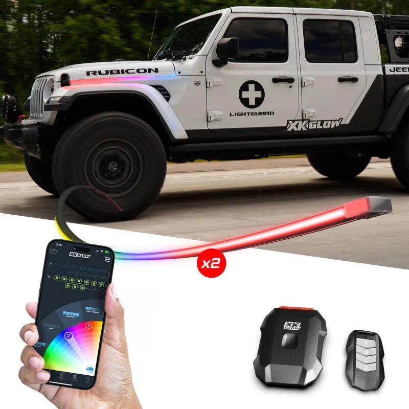 XK Glow Addressable Accent Light Strip Kit For Jeep - Side View