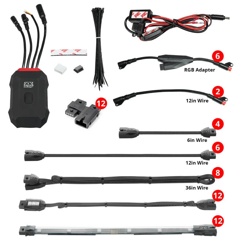 XK Glow Addressable LED Motorcycle Accent Light Kits Advanced XKalpha App Controlled - Main Product View