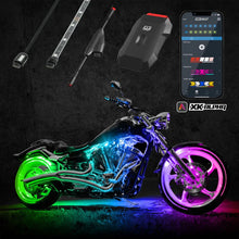Load image into Gallery viewer, XK Glow Addressable LED Motorcycle Accent Light Kits Advanced XKalpha App Controlled - Side View