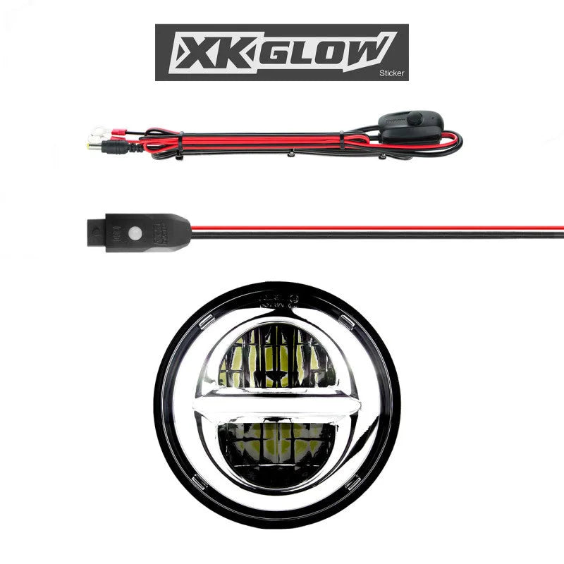 XK Glow Chrome Bezel 5.75in XKchrome LED headlight - Main Product View