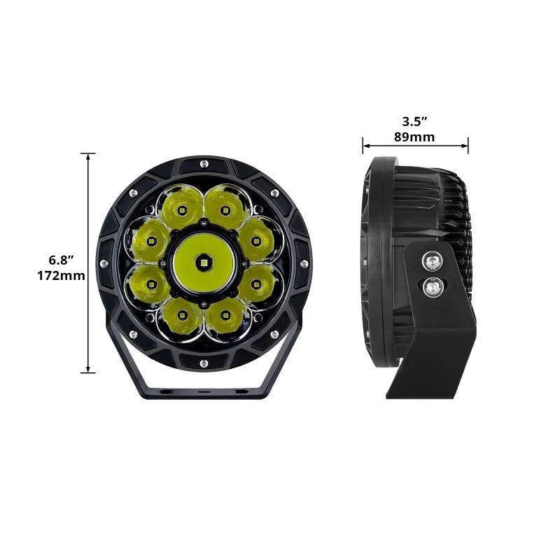 XK Glow Combo Beam Offroad Round Work Light Kit 2pc 7in 44W - Main Product View