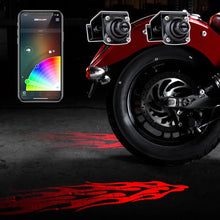 Load image into Gallery viewer, XK Glow Curb FX Bluetooth XKchrome App Waterproof LED Projector Welcome Light Flame Style 2pc