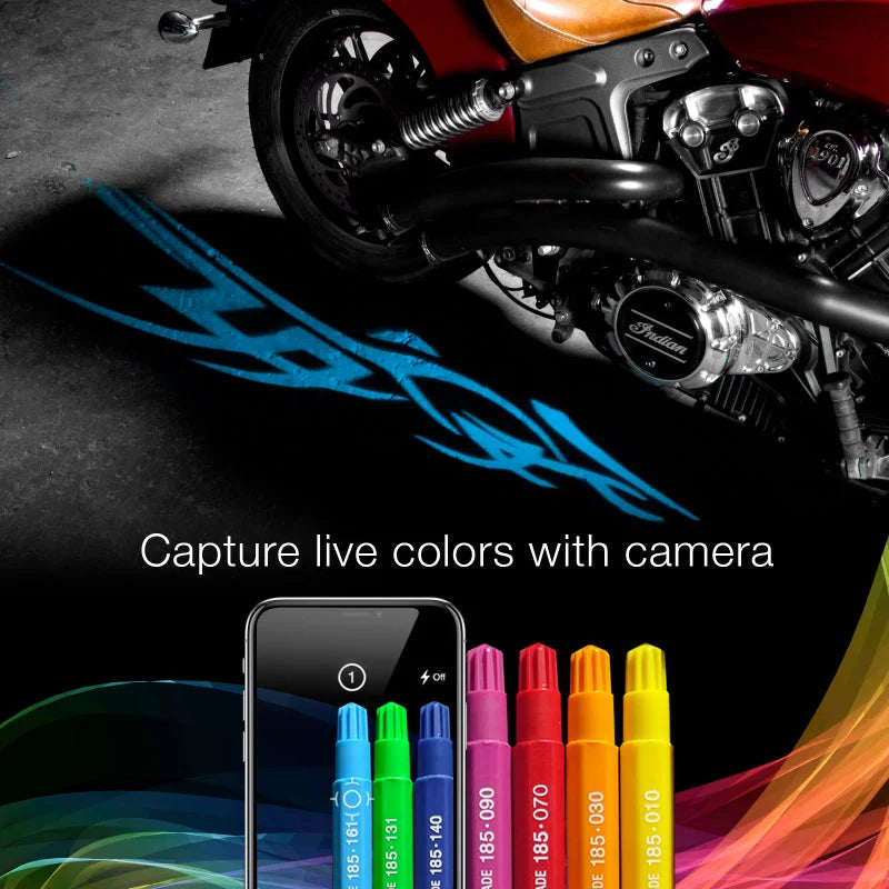 XK Glow Curb FX Bluetooth XKchrome App Waterproof LED Projector Welcome Light Tatoo Style 4pc - Main Product View