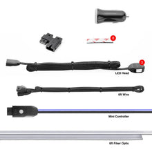 Load image into Gallery viewer, XK Glow Fiber Optic Roll 3pc LED Head XKchrome App Controlled Fiber Optic LED Accent Light Kit 6ft - Side View