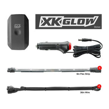 Load image into Gallery viewer, XK Glow Flex Strip Million Color XCHROME Smartphone App Controlled Undercar Kit 6x10In - Side View