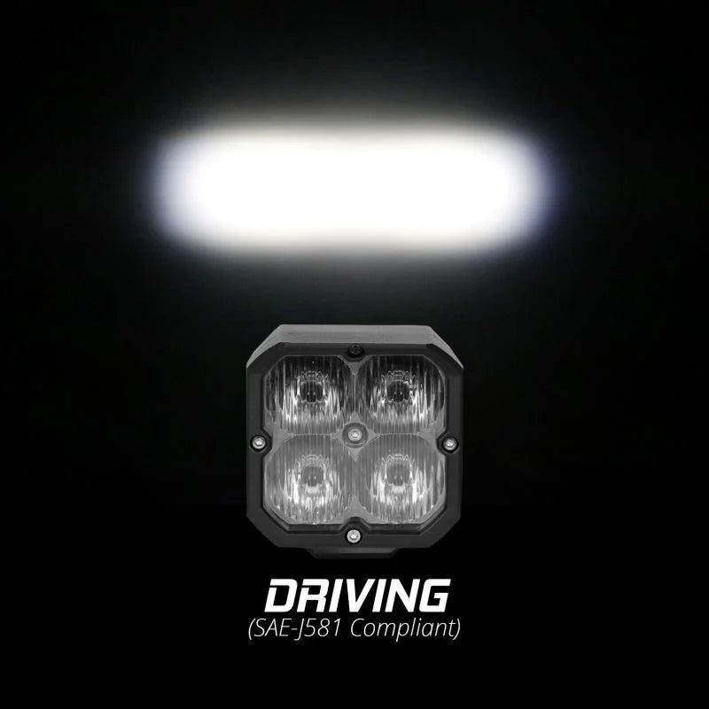 XK Glow Flush Mount XKchrome 20w LED Cube Light w/ RGB Accent Light Kit w/ Cntrlr- Driving Beam 2pc - Installation View
