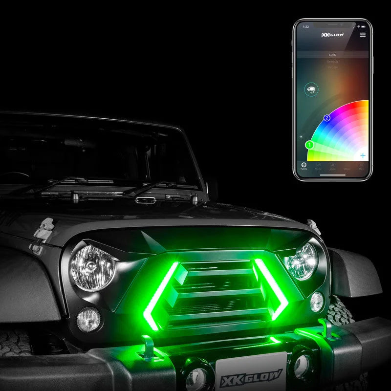 XK Glow JL Wrangler & Gladiator JT XKCHROME LED Grill Kit (Dual Mode) - Main Product View
