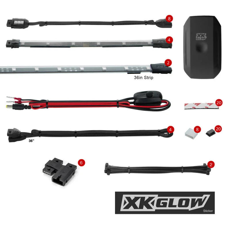 XK Glow LED Snowmobile Accent Light Kits XKchrome Smartphone App (Standard) - Side View