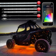 Load image into Gallery viewer, XK Glow Million Color XKCHROME App Controlled Offroad UTV Kit 2x24In Tube + 10x12In Tube + 16xPods - Side View