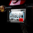 Load image into Gallery viewer, XK Glow Motorcycle License Plate Frame Light w/ White LED - Chrome - Side View