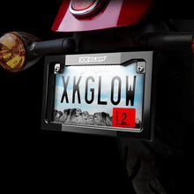 Load image into Gallery viewer, XK Glow Motorcycle License Plate Frame Light w/ White LED - Chrome - Side View